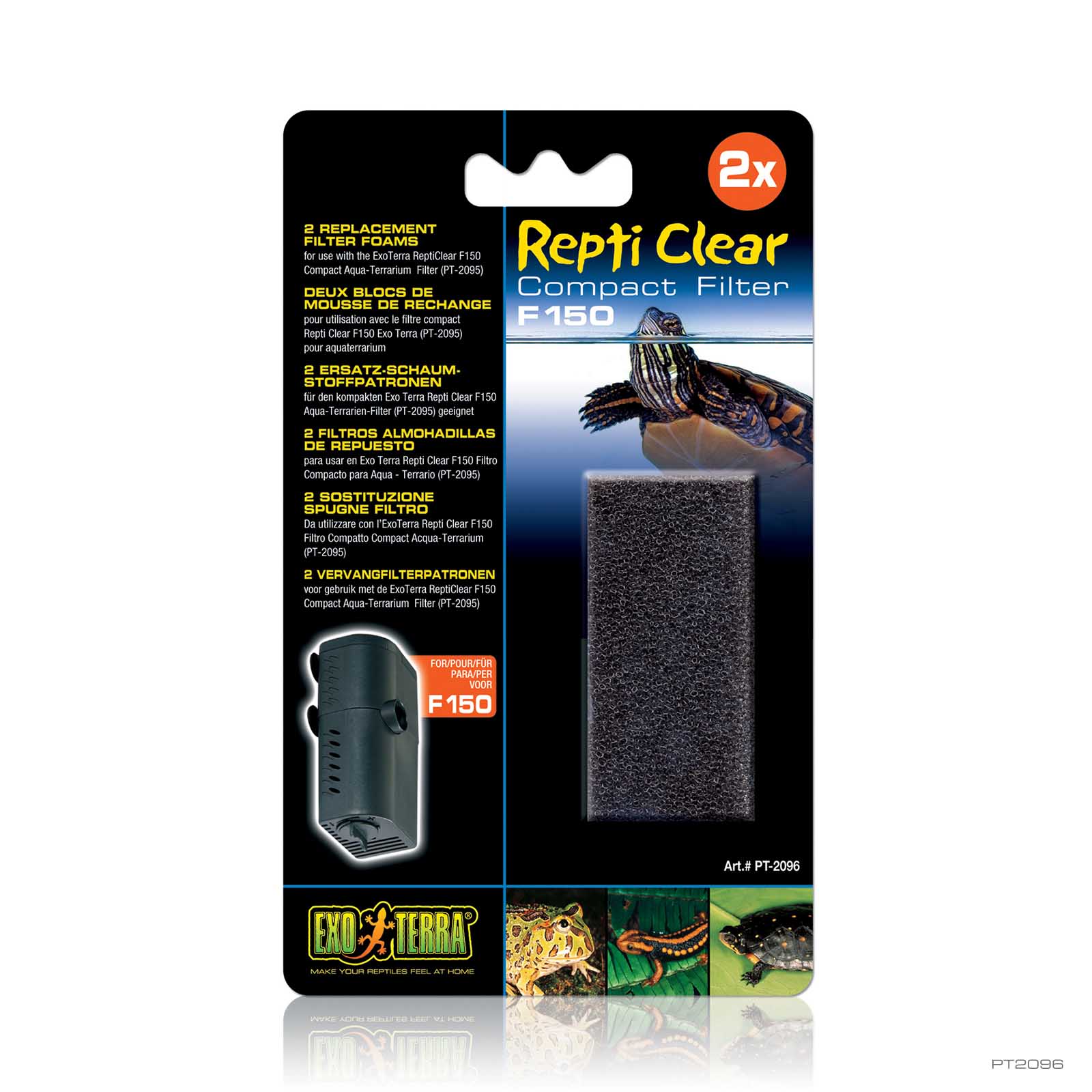 2 Replacement Filter Foams for Repti Clear F150